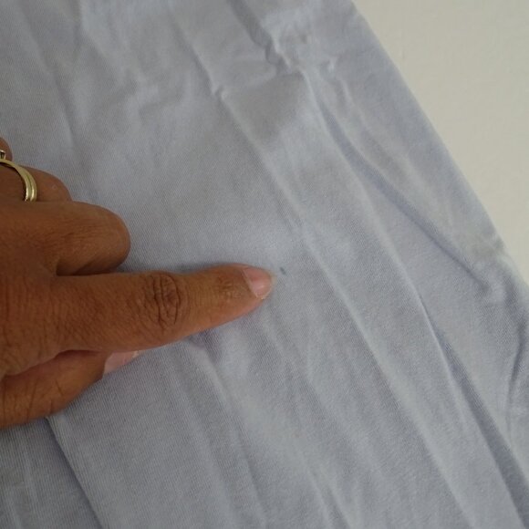 Amazon Essentials Light Blue Pajama Set Women Size M Button Up Top & Pants FLAW - Picture 16 of 16